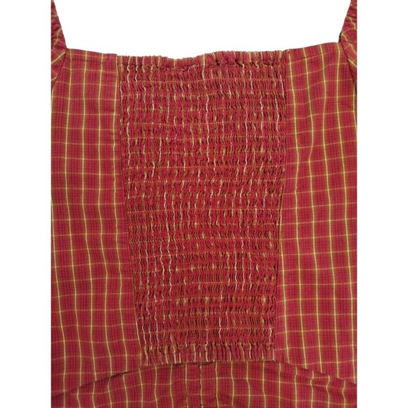 Levi's red plaid blouse, slim fit, long puffed sleeves, Size S, NWT - Picture 7 of 11